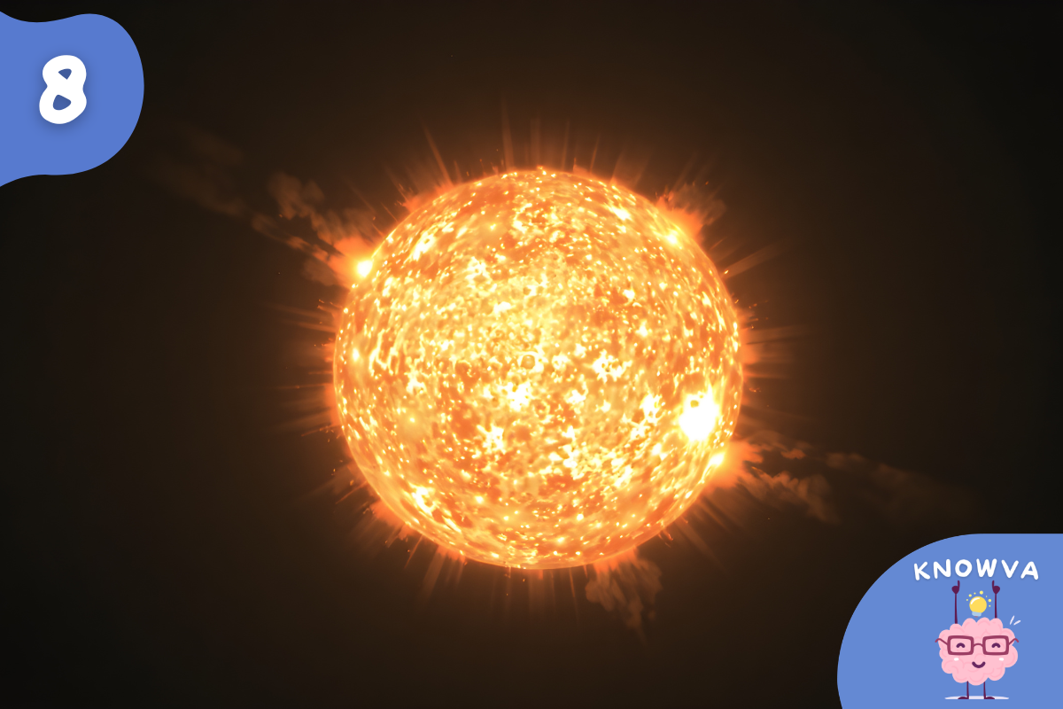 The Sun glowing in space with bright solar flares