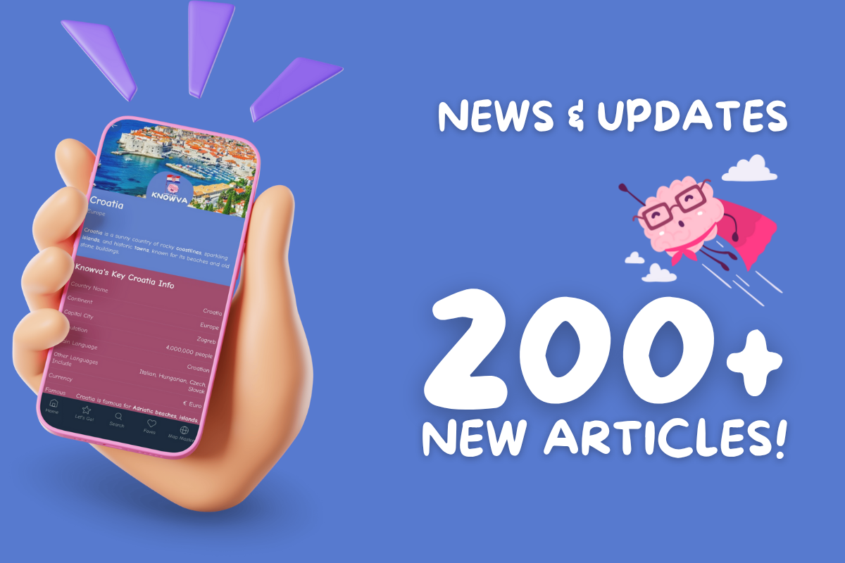 News and Updates from Knowva - 200+ New Articles in our safe for kids encyclopaedia