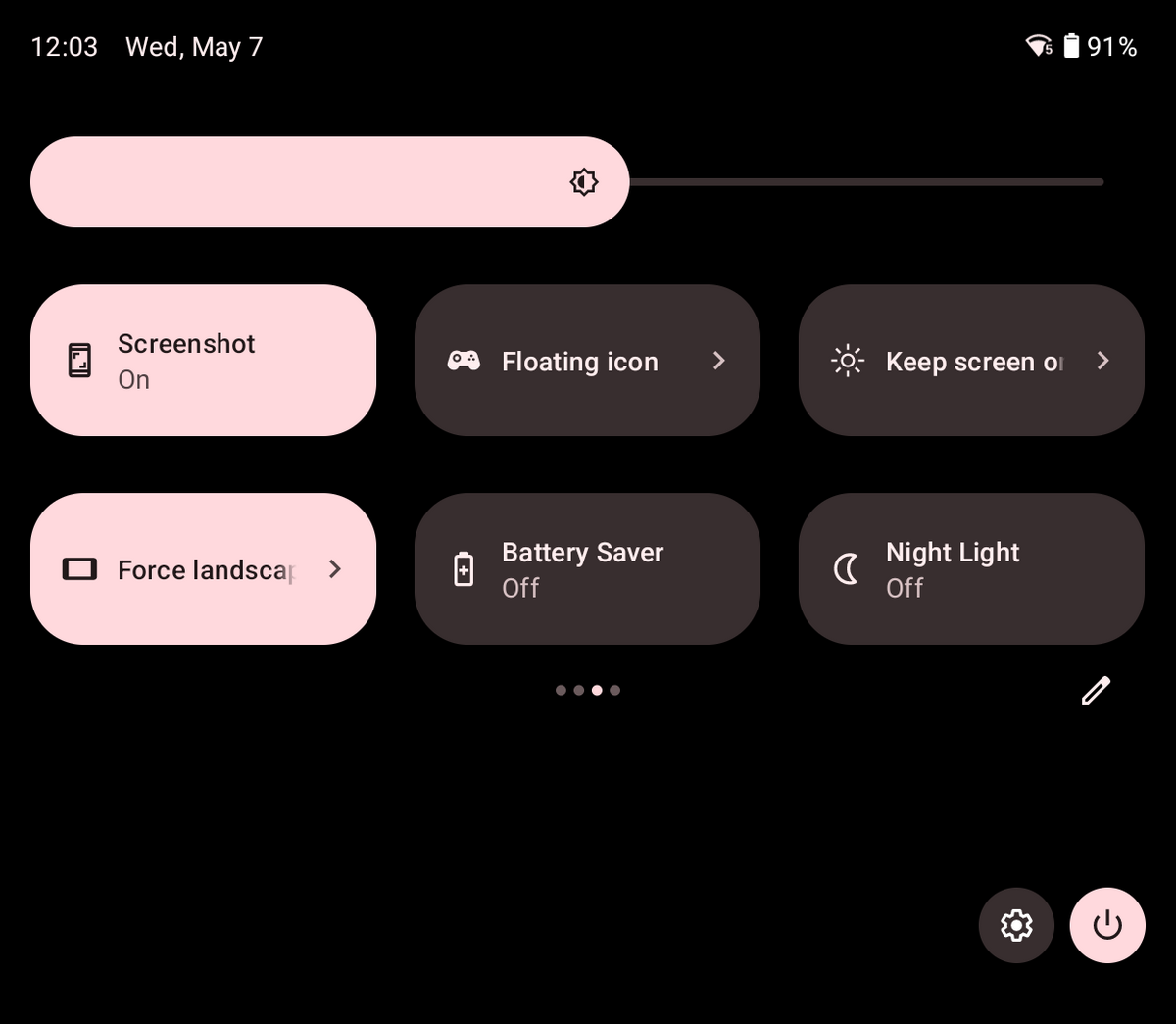 View of menu showing Floating Icon option