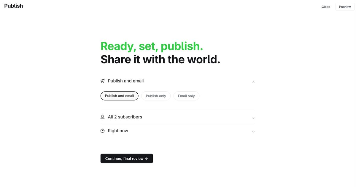 Ghost.org newsletter features