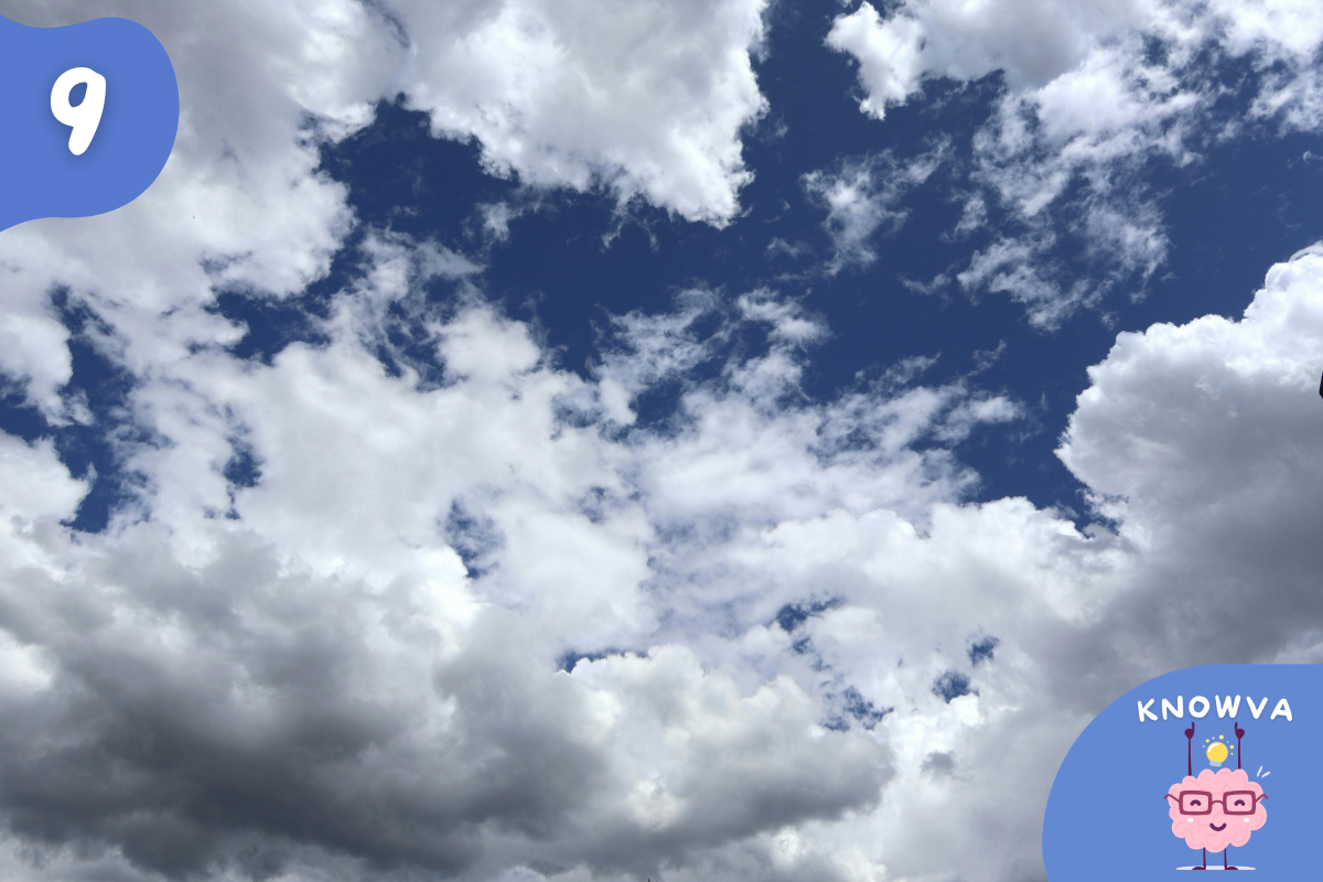 White fluffy clouds in a blue daytime sky