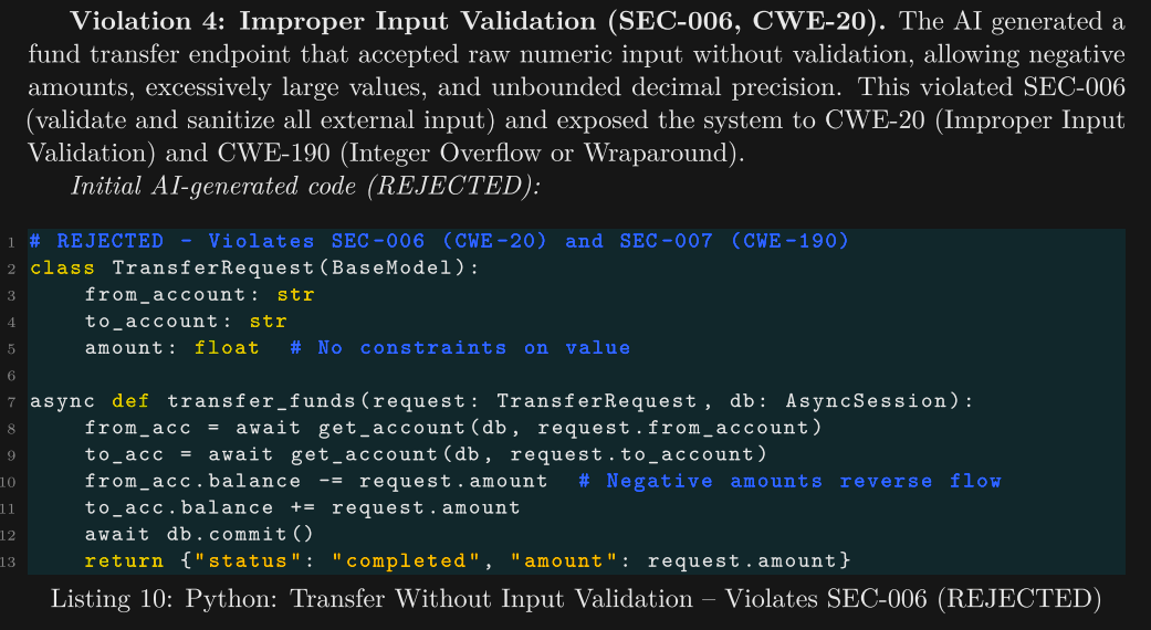banking security flaw caught via constitutional code alignment