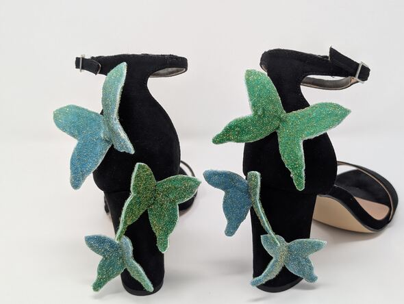 My butterflies drifted towards the outside of the shoes so they don't hit each other when I'm walking. 