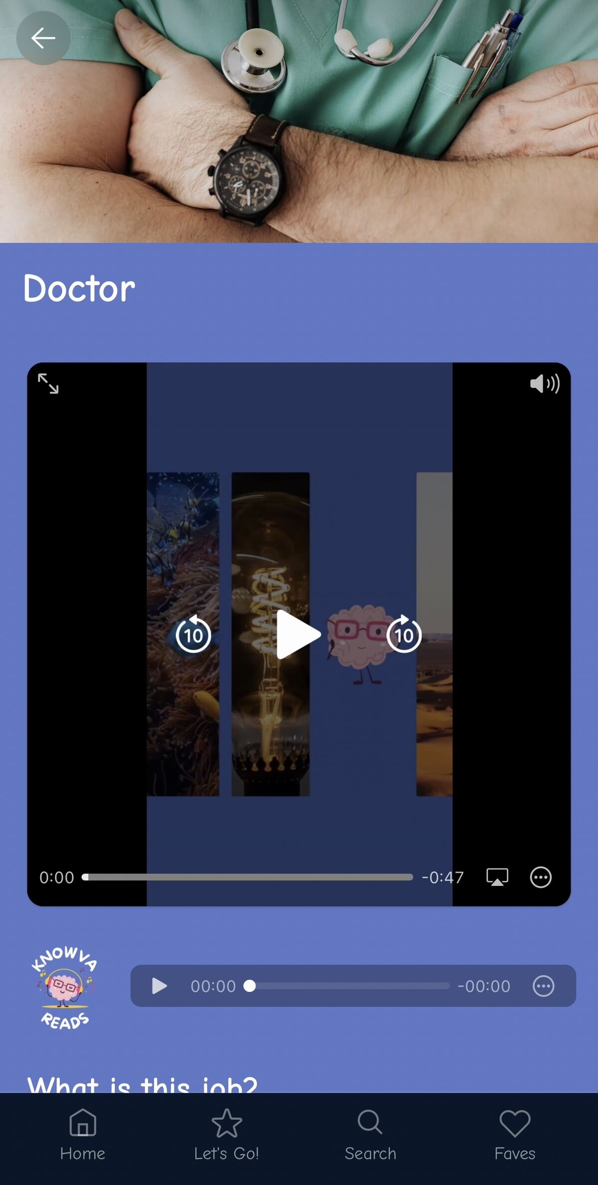 An image of Knowva showing the new ad-free video player on the Doctor article.